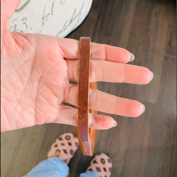 HANDBAG ANTHROPOLOGIE LEATHER BROWN HOLDING HORSES FLAP OVER CROSSBODY - Picture 8 of 8